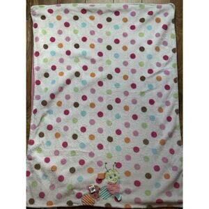 TAGGIES Polka Dot Caterpillar Pink Baby Blanket Security Lovey 30x40